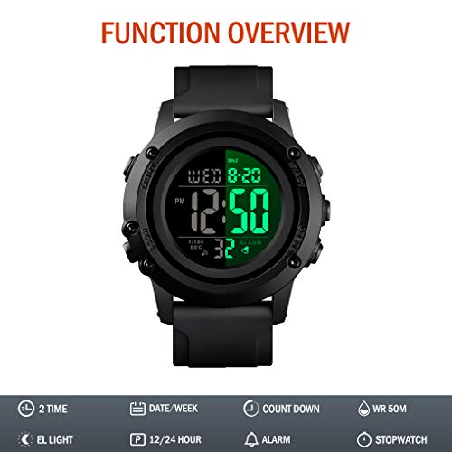 Mens Digital Sports 시계Large Face Waterproof Wrist Watches for Men with Stop시계Alarm LED Back Light  미국출고-577197