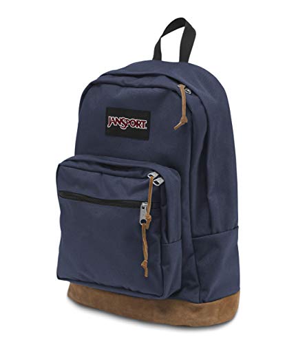 잔스포츠 백팩 가방 Right Pack Backpack - School, Travel, Work, or Laptop Bookbag with Leather Bottom, Navy  미국출고-577389