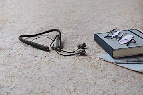 소니 WI-1000XM2 업계 최고의 노이즈 캔슬링 무선 비하인드-넥 이어폰 형 헤드셋 , 알렉사 음성 제어 기능이있는 전화 통화 용 마이크가있는 헤드폰, 블랙 미국출고-577565