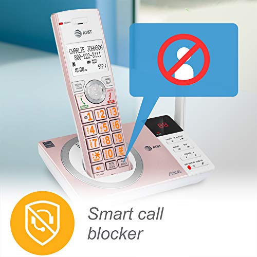 AT&amp;T CL82257 DECT 6.0 Expandable Cordless 레트로 클래식 전화기 with Answering System and 2 Handset Rose Gold  미국출고-577798