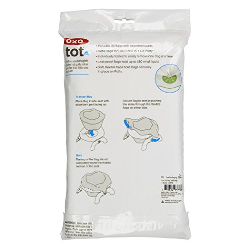 옥소 OXO Tot 2-in-1 Go Potty Refill Bags, 30 Count, White 미국출고-577912