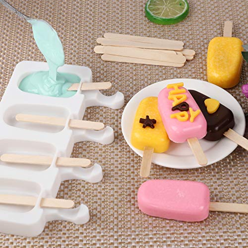 아이스 몰드, DIY 아이스크림에 대한 어린이를위한 자체 제작 타원형 실리콘 아이스크림 케이크 몰드, 3 (타원형) 아이스크림 몰드 아이스크림틀 몰드 미국출고-578007