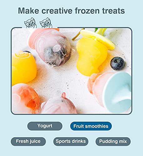iBesten Mini Animal Cartoon Popsicle Molds, 6 Pieces BPA Free Popsicle Maker Reusable Ice Pop Molds with Sticks, 아이스크림틀  미국출고-578260