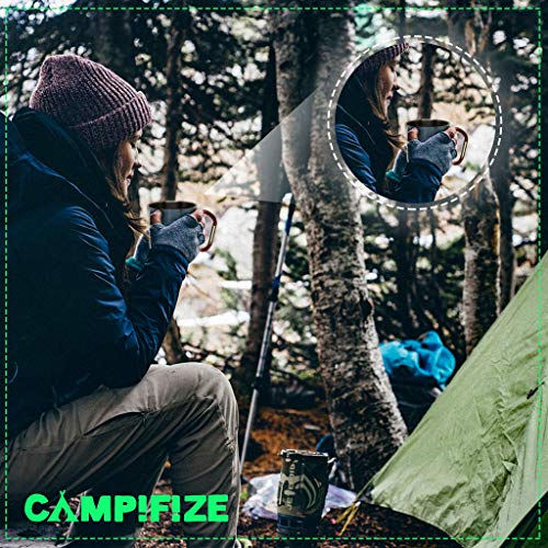 Campifize Camp Mug with Carabiner 손잡이 스테인리스 스틸 하이킹 캠핑 및 배낭 여행 여행 컵 10온스 579091 미국출고 캠핑컵