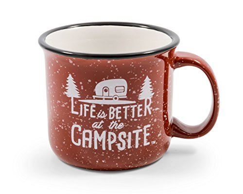 Camco Life는 캠핑장 세라믹 커피 머그에서 더 좋습니다 캠핑 및 야외 활동 시 사용하기 좋습니다 579140 미국출고 캠핑컵