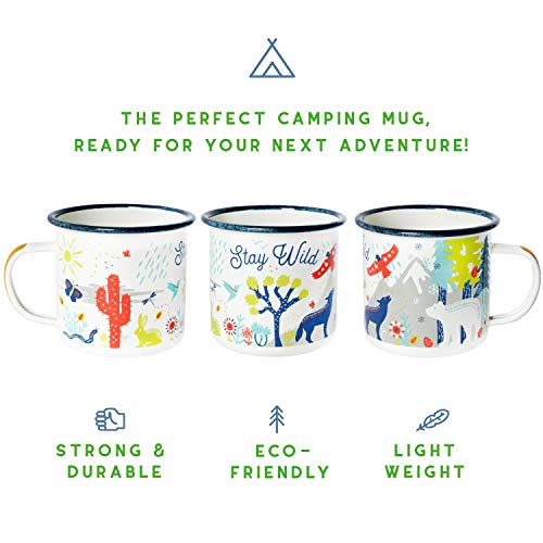 Enamel Camping Mug Wanderlust Travel 캠핑 모닝 커피 머그 경쟁 제품보다 큰 16oz455ml Wanderlust 579221 미국출고 캠핑컵