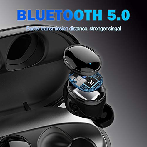 True Wireless Earbuds 터치 컨트롤이 있는 Bluetooth 5.0 헤드폰 소음 차단 이어폰 IPX8 방수 Bluetooth 헤드폰 이어폰 579730 미국출고 이어폰