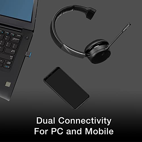 Plantronics Voyager 4210UC Bluetooth 헤드셋 USBA 동글 번들 스트리밍 음악 PC 음성 앱 공동 작업 소프트폰 PC 579784 미국출고 이어폰