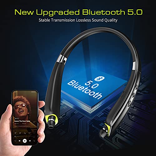 블루투스 헤드셋 로보쿠 2021 접이식 이어버드가 장착된 넥밴드형 블루투스 헤드폰 579807 미국출고 이어폰