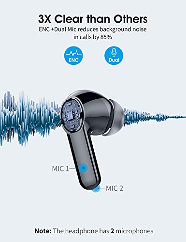 Bluetooth 5.1 헤드폰 LED 디지털 디스플레이가 있는 무선 이어버드 IPX7 방수 CVC8.0 소음 제거 40시간 재생 고속 충전 케이스 포함 579859 미국출고 이어폰