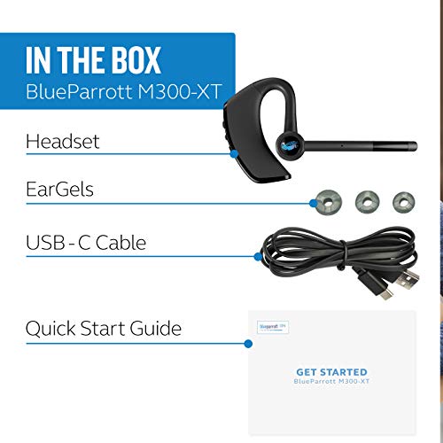 BlueParrott M300XT 이동 중인 모바일 전문가 및 드라이버를 위한 최대 14시간의 통화 시간을 제공하는 휴대폰용 핸즈프리 579860 미국출고 이어폰