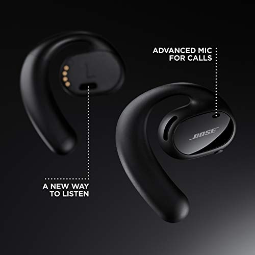 Bose Sport Open Earbuds True Wireless Open Ear 헤드폰 달리기 걷기 및 운동을 위한 땀 방지 블랙 579870 미국출고 이어폰