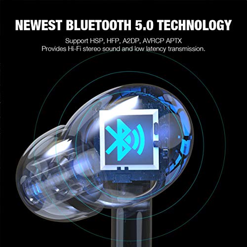 무선 이어버드 노이즈 캔슬링 헤드폰 Bluetooth 5.0 이어버드 스마트 터치 컨트롤 HiFi 스테레오 사운드 및 내장 마이크 579880 미국출고 이어폰