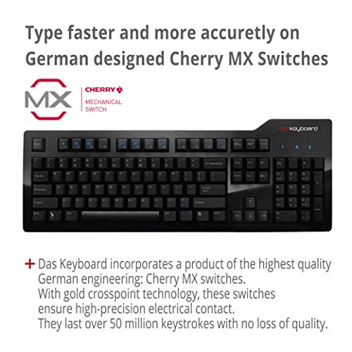 Das 모델 S 전문가용 유선 기계식 Cherry MX 갈색 기계식 스위치 2포트 USB 585092 미국 키보드