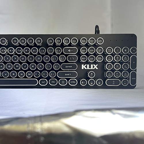 경영진 게임 및 전문가를 위한 KLIX 레트로 클래식 실제 기계식 트루 화이트 LED 585109 미국 키보드