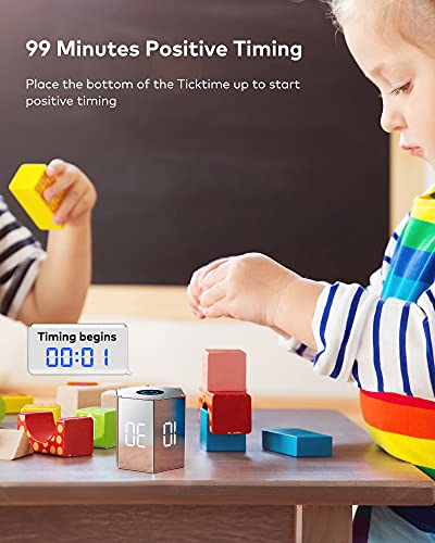 틱타임 포모도로 다기능 어린이용 전자 디지털 큐브 시간 및 알람 기능이 있는 플립 587251 미국 타이머 시계