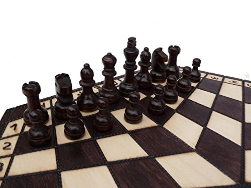 독일 ChessEbook 3인용 체스 게임, 40 x 35 cm, 나무-600669