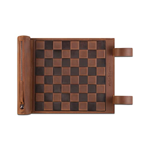 독일 Melia Games Rolling Chess 최고급 빈티지 정품 가죽 수제 나무 체스 -600696