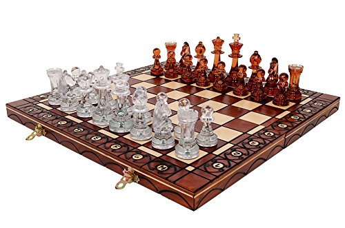 독일 Master of Chess 판타스틱 나무 체스 세트 반투명 플라스틱-600704