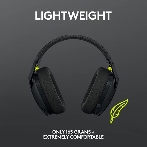 로지텍 G435 LIGHTSPEED 및 Bluetooth 무선 게임용 가벼운 오버이어 헤드폰 내장 마이크 600736 헤드셋 미국