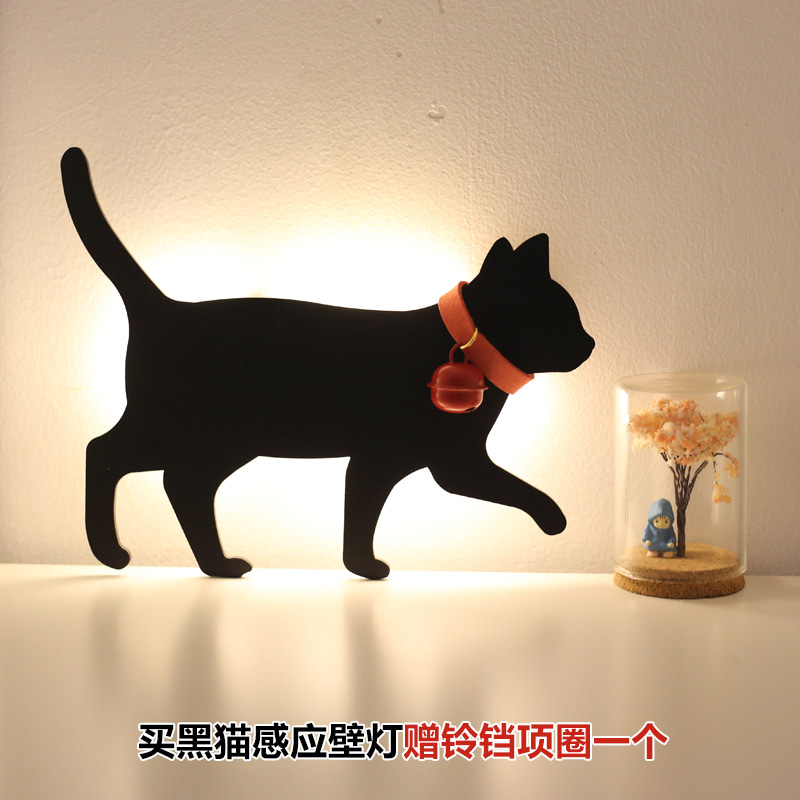 블랙캣 실루엣 램프 무드 램프 고양이 무드등 복도 램프 수유-600939