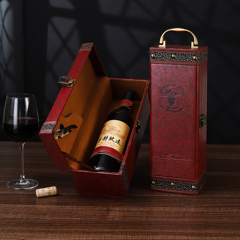 와인 포장 박스 1병 와인선물박스 가죽케이스 와인 패키지-602808