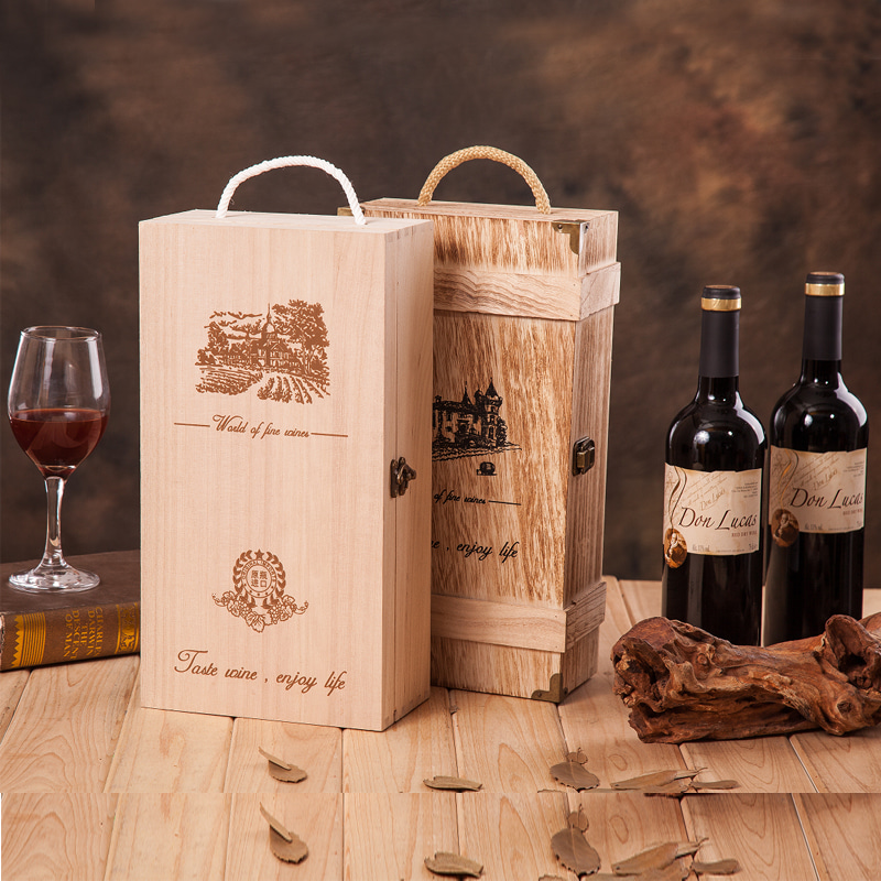 와인 포장 박스 와인 우드박스 소나무 와인세트 더블 브릿지통-602824