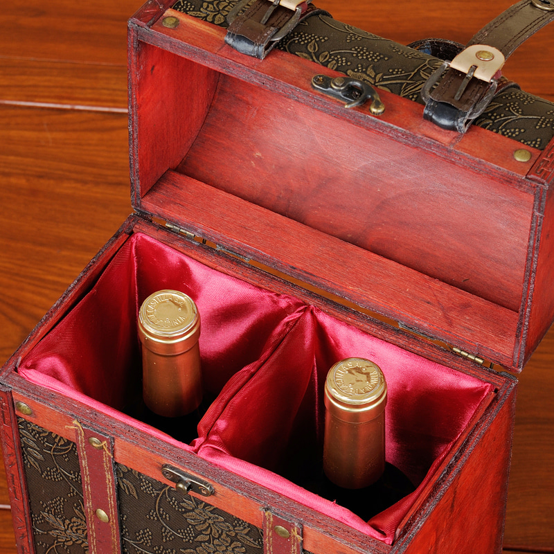 와인 포장 박스 럭셔리 와인 패키지 더블 위시본 라피 일반 레트로 레드-602827