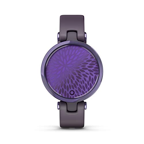 가민의 Lily™ 터치스크린과 패턴 있는 렌즈가 있는 소형 GPS 스마트워치 다크 퍼플 605142 미국 시계