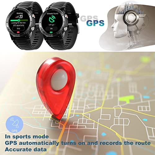 남성용 스마트워치 디자인 아웃도어 GPS 1.32인치 심박수 모니터 605170 미국 시계
