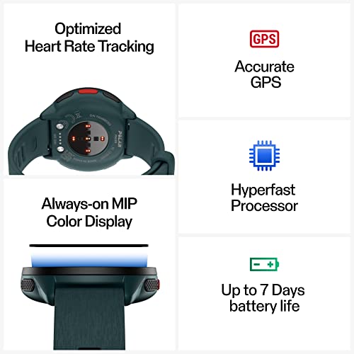 폴라 Pacer GPS 러닝 워치 고속 프로세서 초경량 밝은 디스플레이 그립 버튼 605281 미국 시계