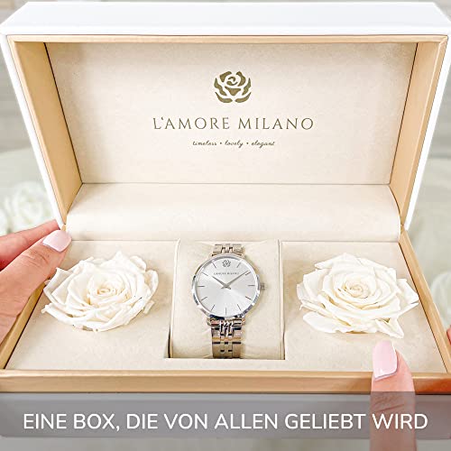 여성용 줄리아 라운드 손목시계 36mm 선물 골드 실버 로즈 독일