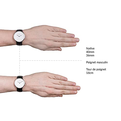 노드그린 스칸디나비아 디자인 시계 쿼츠 실버 화이트 손목시계-610759