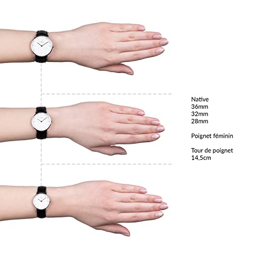 노드그린 스칸디나비아 디자인 시계 쿼츠 실버 화이트 손목시계-610762