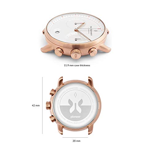 노드그린 스칸디나비아 디자인 쿼츠 시계 로즈 골드 케이스 화이트 손목시계-610766