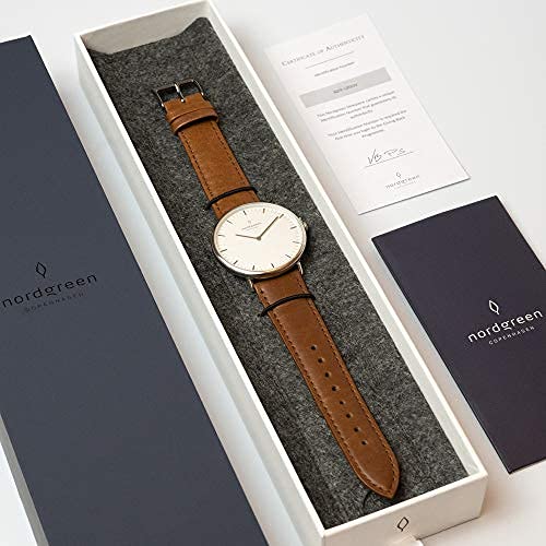 노드그린 스칸디나비아 디자인 시계 쿼츠 실버 화이트 손목시계-610772