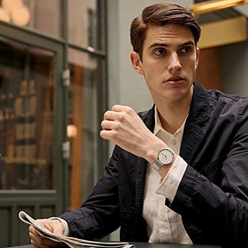 노드그린 스칸디나비아 디자인 시계 쿼츠 실버 화이트 손목시계-610772