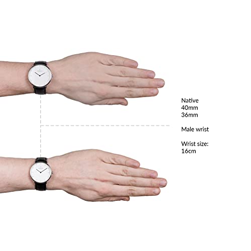 노드그린 스칸디나비아 여성용 시계 쿼츠 은 블랙 손목시계-610775