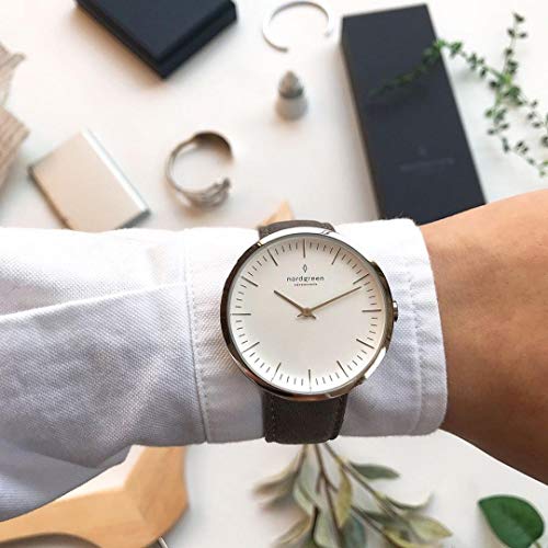노드그린 스칸디나비아 디자인 여성용 시계 쿼츠 은 화이트 손목시계-610785