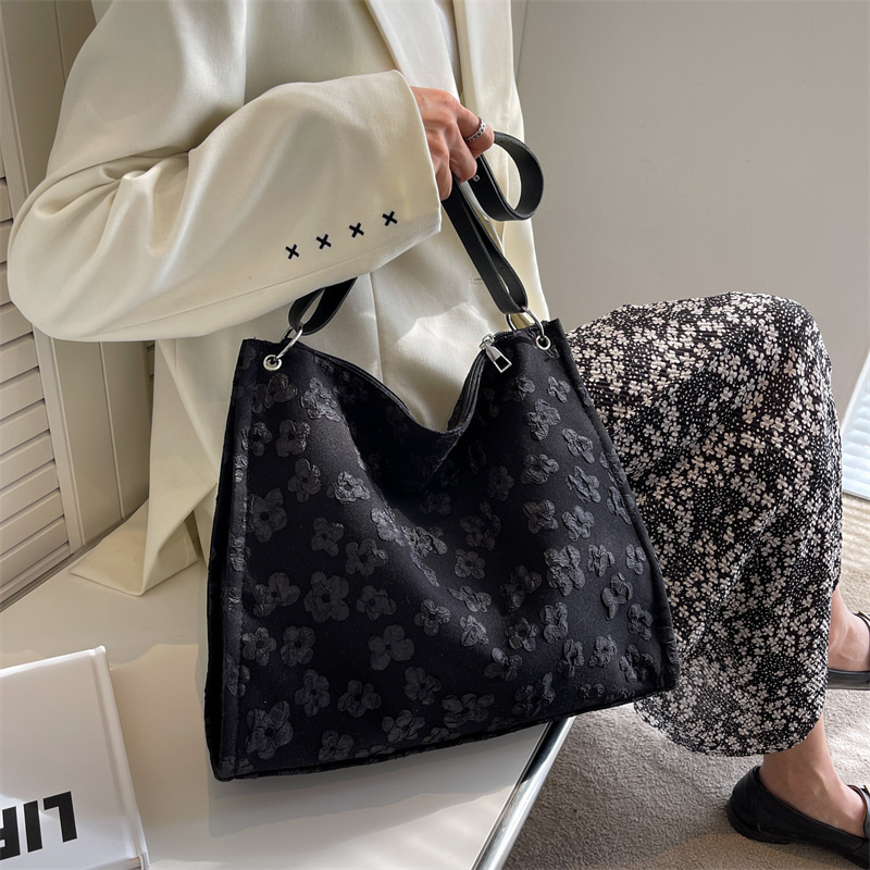 여성가방 가방 봄 심플 패션 자카드 대용량 토트백