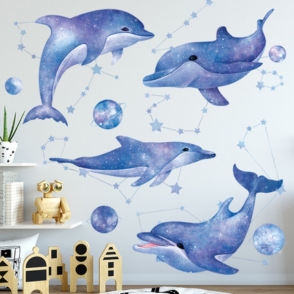 고래 장식 벽 스티커 바다 물고기 벽지 그림 캐릭터 아기 방-615866