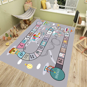 캐릭터 귀여운매트 러그 캐릭터 숫자 체크가 집을 뛰어내리는 깔개 어린이 방 놀이 카펫 눕방-506455