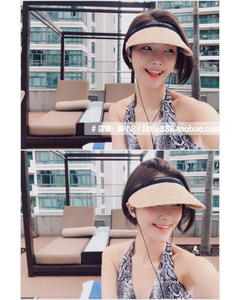 사파리모자 선캡 여름 신상품 순수건 라피 밀짚모자 글자-516426