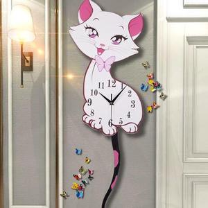 고양이 벽시계트렌디 괘종 거실 아이덴티티 패션 침실 벽시계 신상 벽-519626