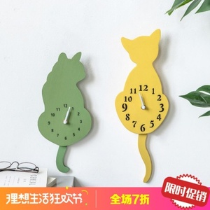 고양이 벽시계귀여운 고양이 아이디어 시계 아트 괘종 거실 개성 패션 홈 시계-519643