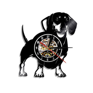 강아지 벽시계심플 모던 블랙 오프셋 시계 귀요미 강아지 컬렉션-519707