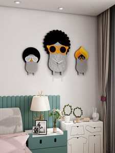 캐릭터 동물 벽시계크리에이티브 가정용 침실 귀여운 벽걸이 시계 거실-520059