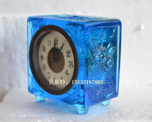 앤틱 빈티지 시계 시계기계유리세트 작은 좌석 유럽식 골동품가 침실-520329