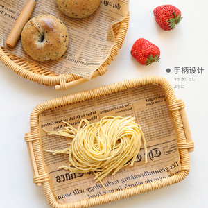 라탄 다용도 바구니  수제 빵 라탄 바구니 과일 가정용. 과자 만두-520605