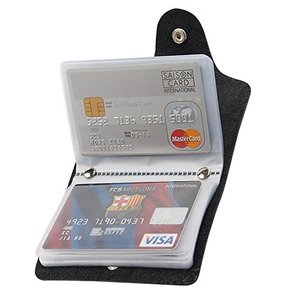명품 카드 명함 지갑 독일출고실용적인 신분증 및 신용카드 케이스 카드 홀더 카드 지갑 24 카드 용 신용카드 홀더 검정 및 빨강534467